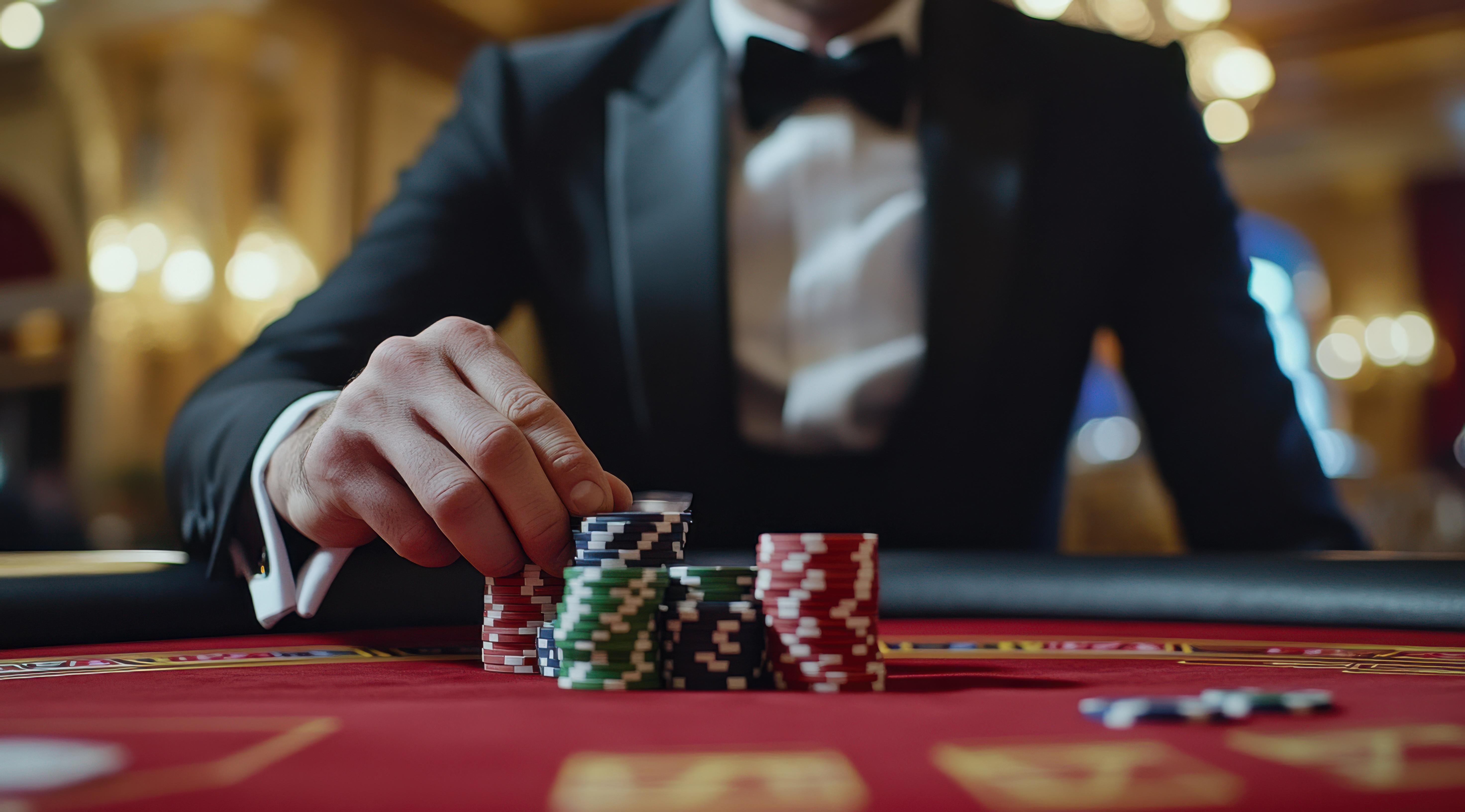 Casino interior with gaming tables